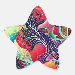 Abstrakte Landschaft Stern-Aufkleber