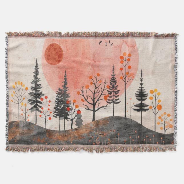 Abstrakte Landschaft von Boho (13) Decke (Vorderseite)