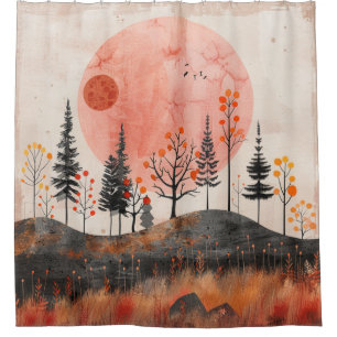 Abstrakte Landschaft von Boho (13) Duschvorhang