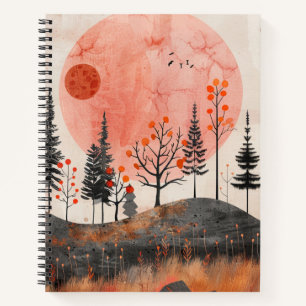 Abstrakte Landschaft von Boho (13) Notizbuch