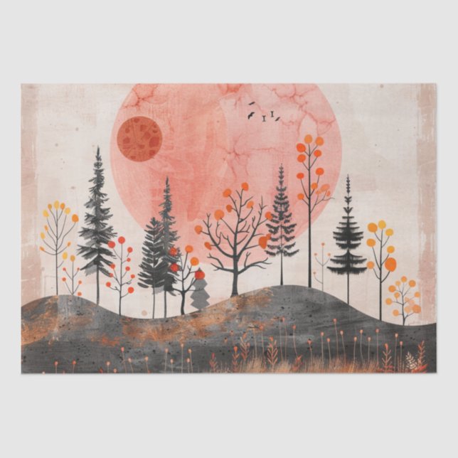 Abstrakte Landschaft von Boho (13) Seidenpapier (Vorderseite)