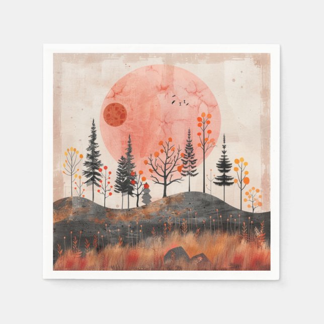 Abstrakte Landschaft von Boho (13) Serviette (Vorderseite)