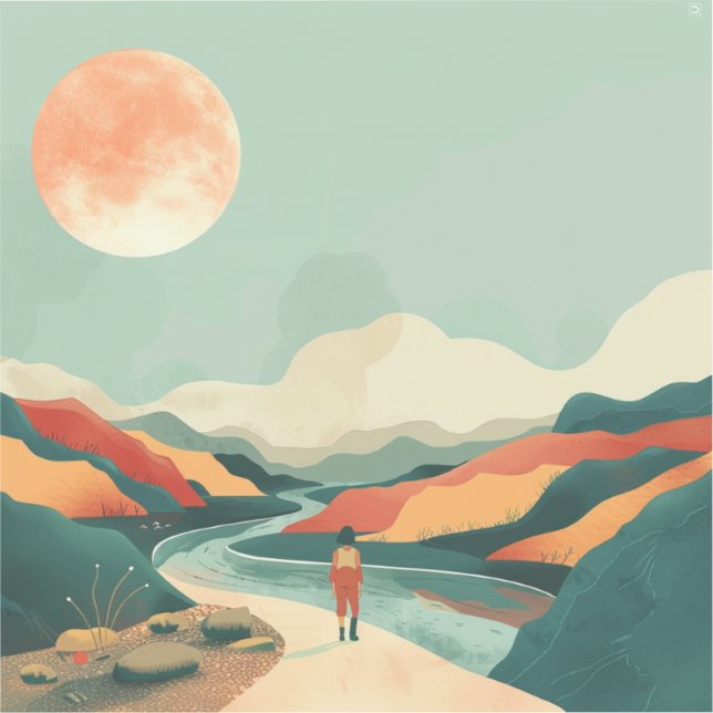 Abstrakte Landschaft von Boho (14) Aufkleber (Vorderseite)