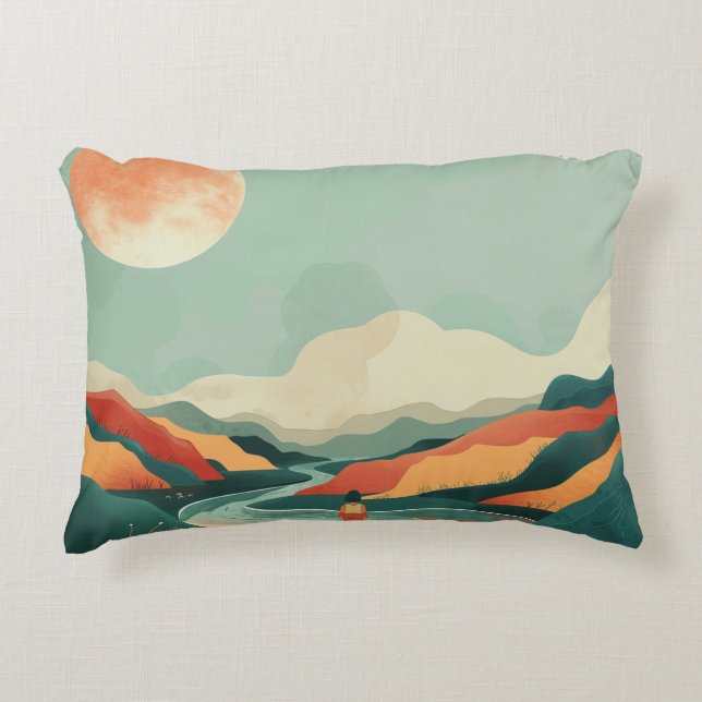 Abstrakte Landschaft von Boho (14) Dekokissen (Vorderseite)