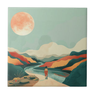 Abstrakte Landschaft von Boho (14) Fliese
