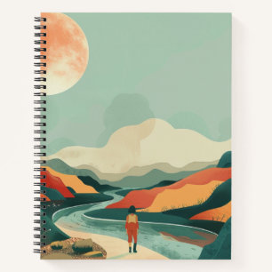 Abstrakte Landschaft von Boho (14) Notizbuch