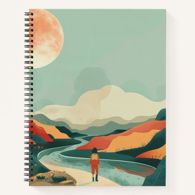 Abstrakte Landschaft von Boho (14) Notizbuch (Vorderseite)