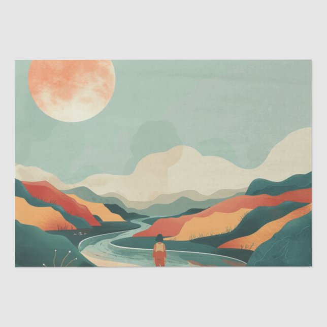 Abstrakte Landschaft von Boho (14) Seidenpapier (Vorderseite)