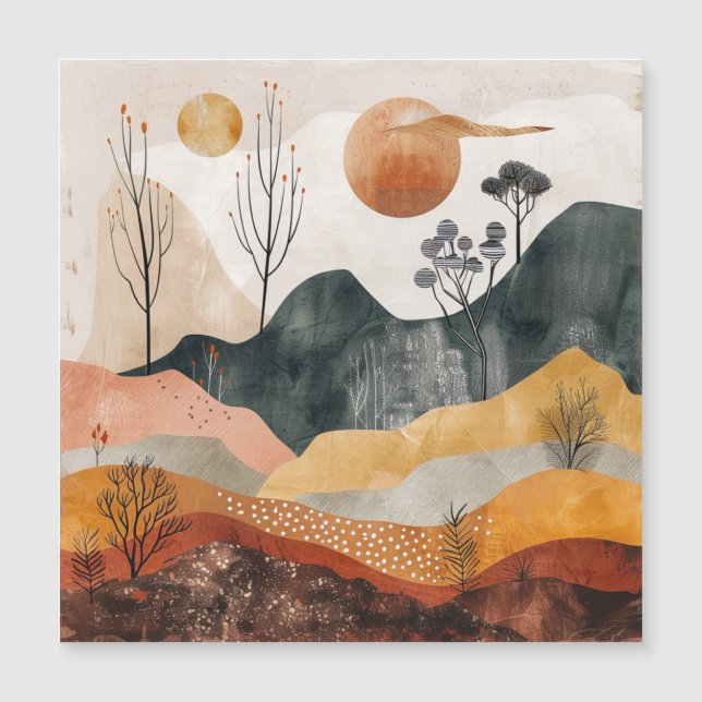 Abstrakte Landschaft von Boho (15) Magnetkarte (Vorderseite)