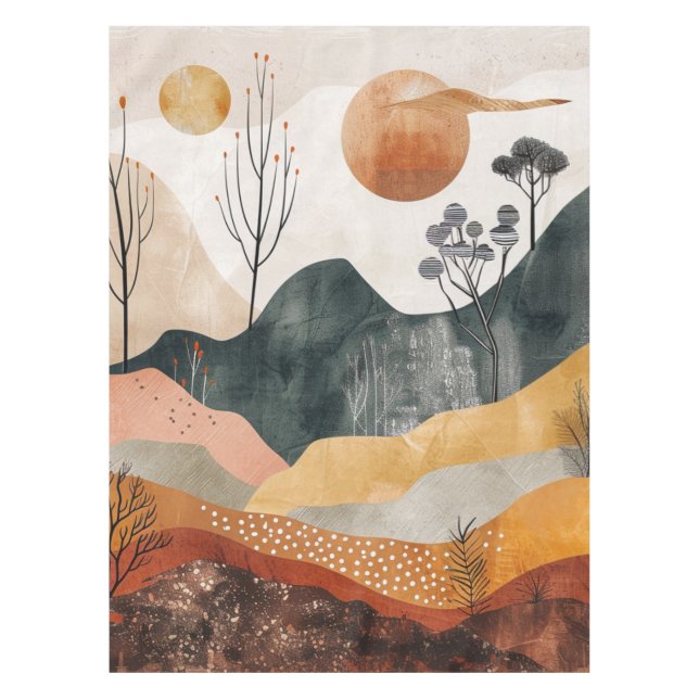 Abstrakte Landschaft von Boho (15) Tischdecke (Vorderseite)