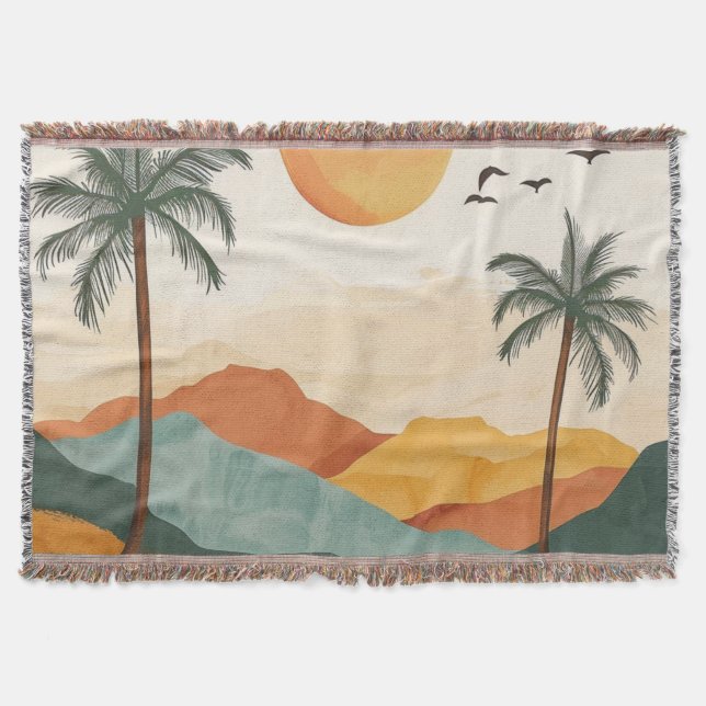 Abstrakte Landschaft von Boho (16) Decke (Vorderseite)