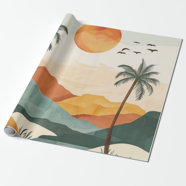 Abstrakte Landschaft von Boho (16) Geschenkpapier (Ungerollt)