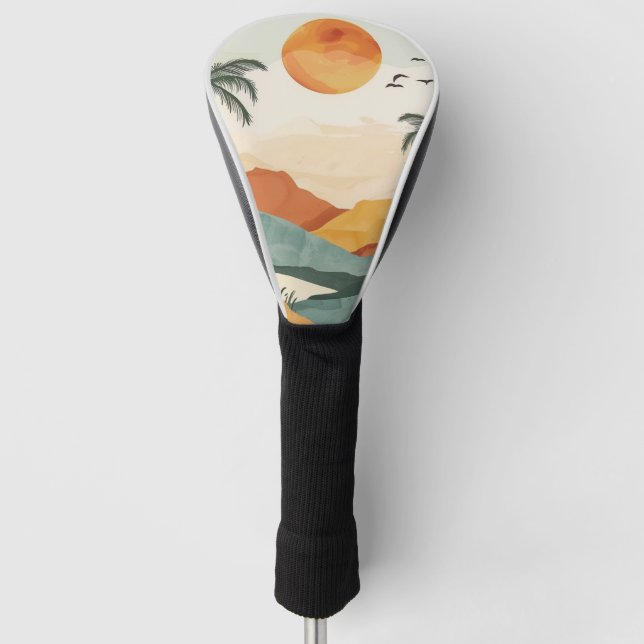 Abstrakte Landschaft von Boho (16) Golf Headcover (Vorderseite)