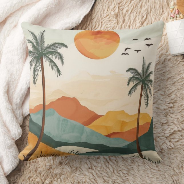 Abstrakte Landschaft von Boho (16) Kissen (Decke)