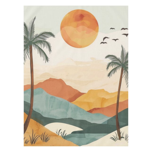 Abstrakte Landschaft von Boho (16) Tischdecke (Vorderseite)