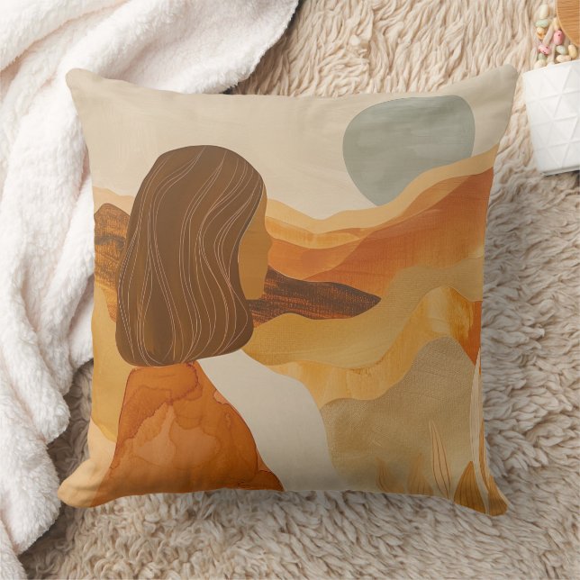 Abstrakte Landschaft von Boho (17) Kissen (Decke)