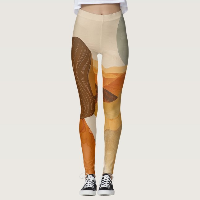 Abstrakte Landschaft von Boho (17) Leggings (Vorderseite)
