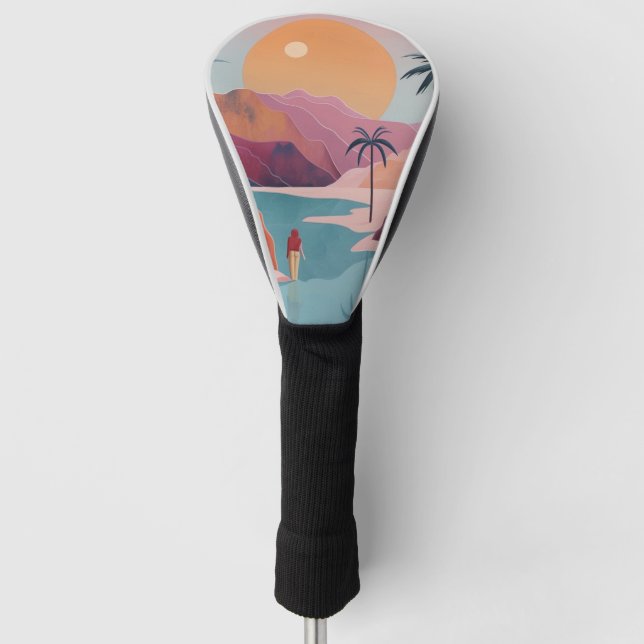 Abstrakte Landschaft von Boho (18) Golf Headcover (Vorderseite)
