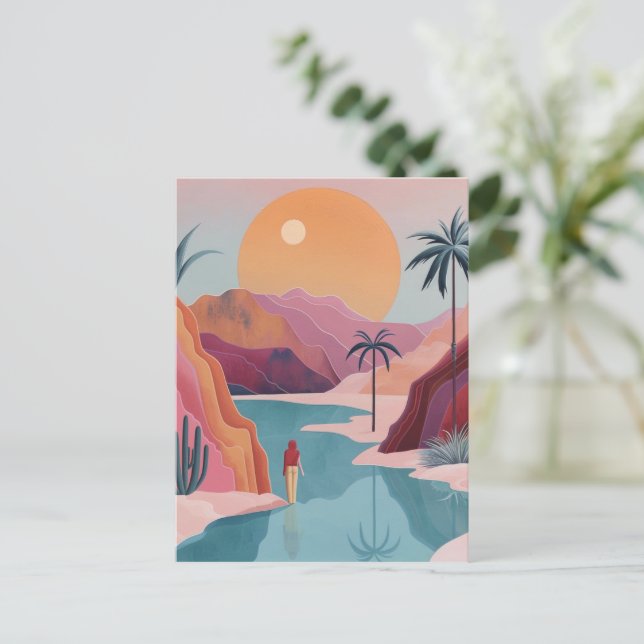 Abstrakte Landschaft von Boho (18) Postkarte (Stehend Vorderseite)