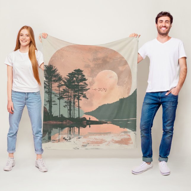 Abstrakte Landschaft von Boho (1) Fleecedecke (Beispiel)