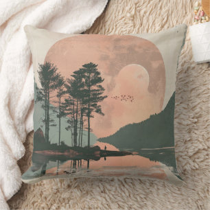 Abstrakte Landschaft von Boho (1) Kissen
