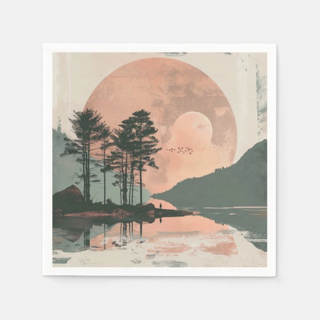 Abstrakte Landschaft von Boho (1) Serviette (Vorderseite)