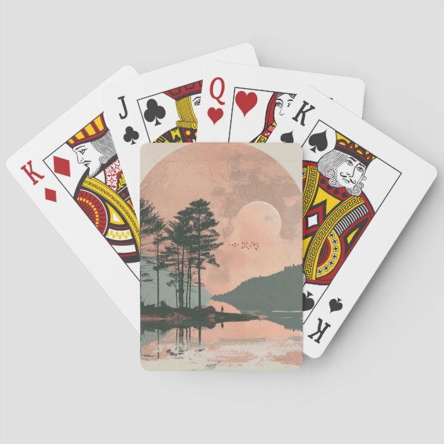 Abstrakte Landschaft von Boho (1) Spielkarten (Rückseite)