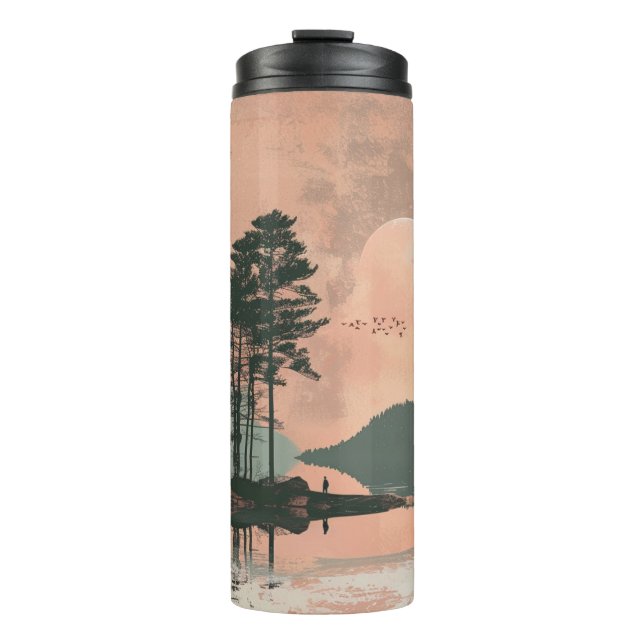 Abstrakte Landschaft von Boho (1) Thermosbecher (Vorderseite)