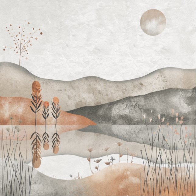 Abstrakte Landschaft von Boho (3) Aufkleber (Vorderseite)