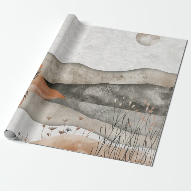 Abstrakte Landschaft von Boho (3) Geschenkpapier (Ungerollt)