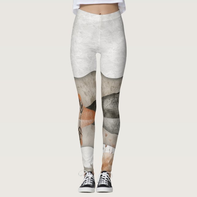Abstrakte Landschaft von Boho (3) Leggings (Vorderseite)