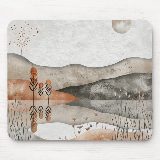 Abstrakte Landschaft von Boho (3) Mousepad (Vorne)