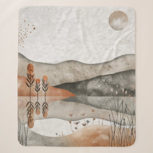Abstrakte Landschaft von Boho (3) Sherpadecke