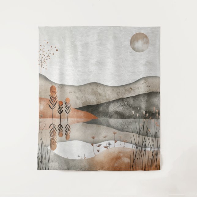 Abstrakte Landschaft von Boho (3) Wandteppich (Vorderseite)