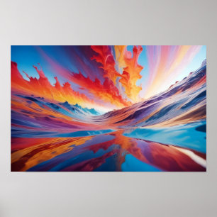 Abstrakte Landschaft Wald Natur Hintergrund Kunst Poster