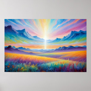 Abstrakte Landschaft Wald Natur Hintergrund Kunst Poster