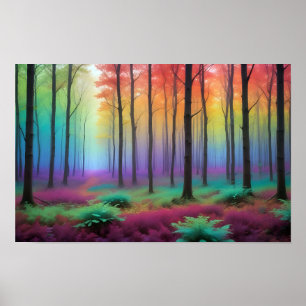 Abstrakte Landschaft Wald Natur Hintergrund Kunst Poster
