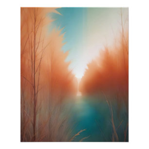 Abstrakte Landschaft Wald Natur Hintergrund Kunst Poster