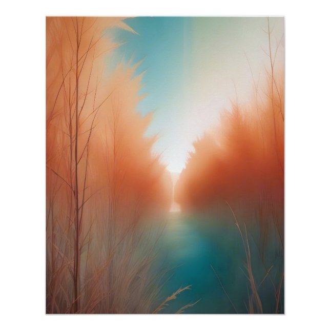 Abstrakte Landschaft Wald Natur Hintergrund Kunst Poster (Vorderseite)
