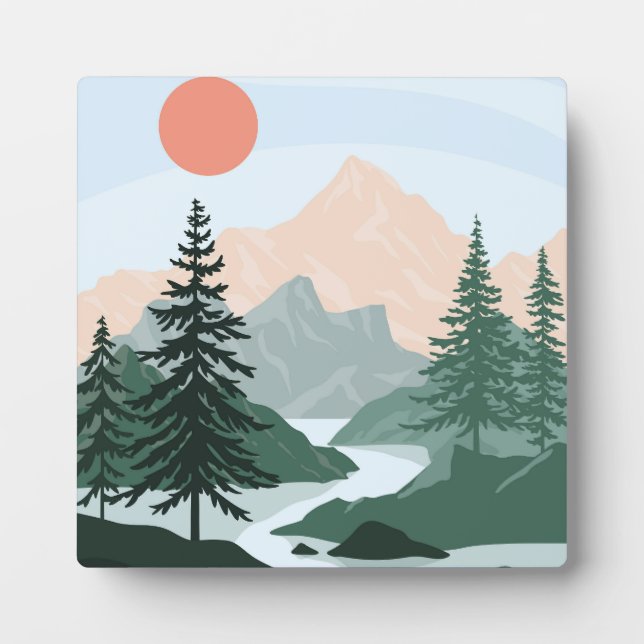 Abstrakte Landschaftsdarstellung Fotoplatte (Vorderseite)