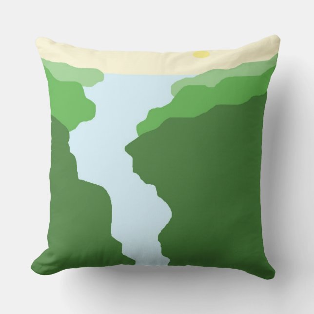 abstrakte Landschaftskunst Kissen (Vorderseite)