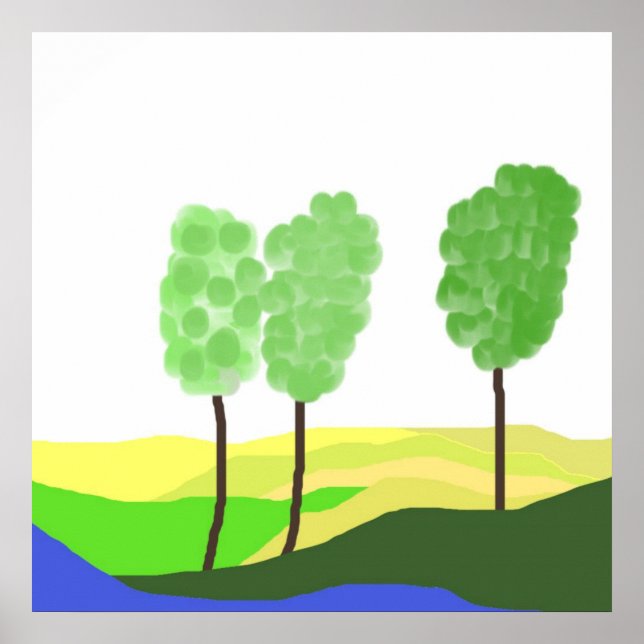 abstrakte Landschaftskunst Poster (Vorne)