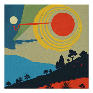 Abstrakte Landschaftskunst Poster