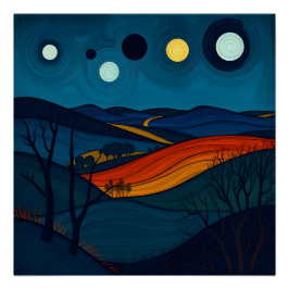 Abstrakte Landschaftskunst Poster