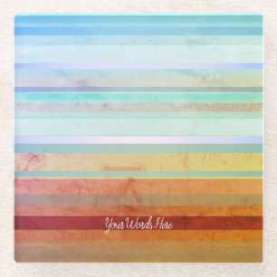 Abstrakte Landschaftsstreifen und Ihre Worte Glasuntersetzer