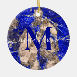 Abstrakte Lapis Lazuli Blue Granite Kalligraphie Keramik Ornament