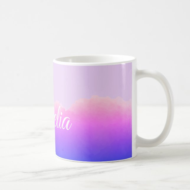 Abstrakte Lavendel Wasserfarbmuster Kaffeemaschine Kaffeetasse (Rechts)