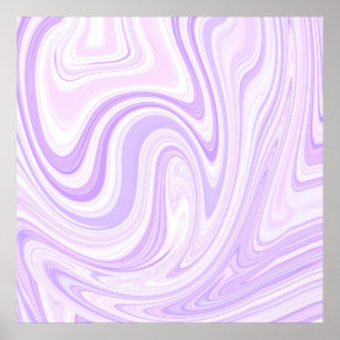 Abstrakte Lavendel-Wavy-Stripe-Malerei Poster