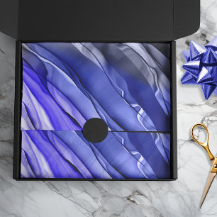 Abstrakte Layered Krawatte Färben Multi-Blue Craft Seidenpapier