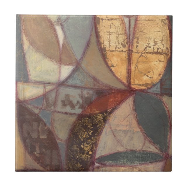 Abstrakte Leaf-Malerei von Norman Wyatt Fliese (Vorderseite)